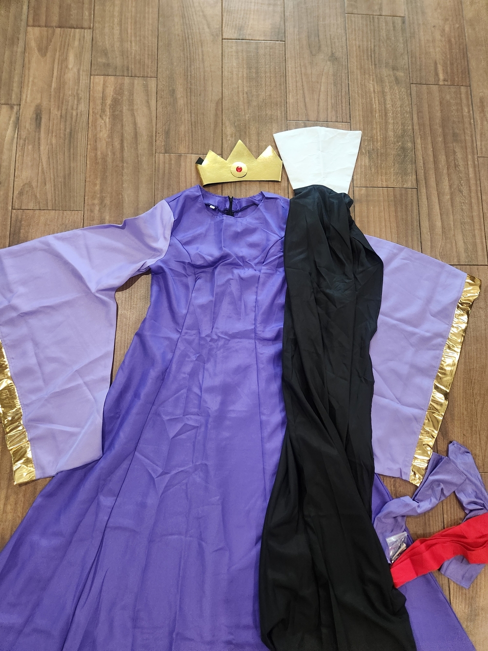 Snow White EVIL QUEEN purple Black Witch DRESS Villain Womens Long Flowy Adults